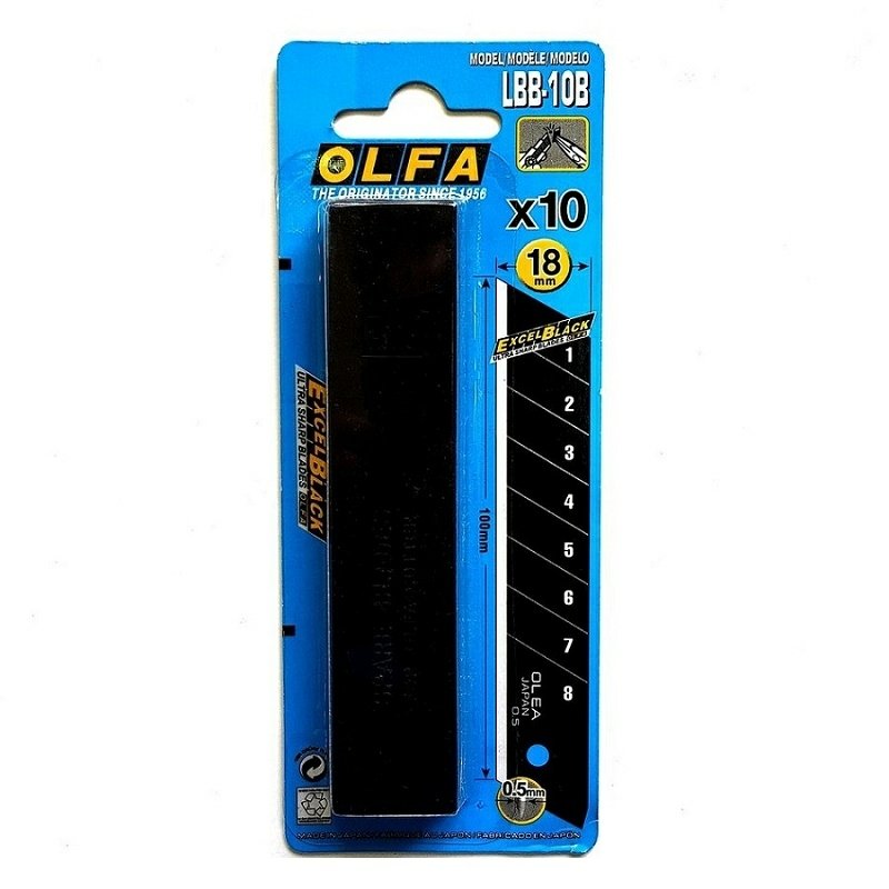 Лезвие для ножа Olfa 18 мм прямое (10 шт.) титановое покрытие