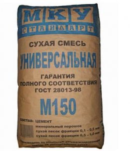 Сухая Универсальная смесь М150, цементно-песчанная, 40кг