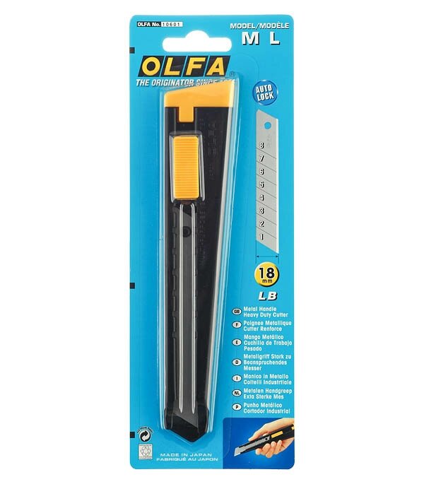 Нож строительный (малярный) с металлическим корпусом (18 мм) OLFA / Олфа